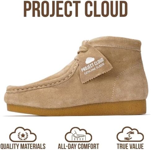 Project Cloud Kids Chukka Boots Genuine Leather Ankle Boots for Boys & Girls - Non-Slip Fall Shoes Girls Boots for Kids with Memory Foam Insole & Gum Rubber Sole Girls Shoes (LILWALLYBOOT) in Saudi Arabia
