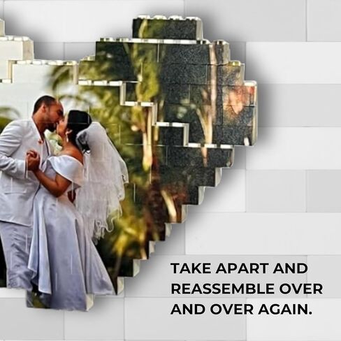 Brick Your Pic Custom Heart Shaped Photo Brick - Unique Personalized Gift for Adults Couples Family - A Fun and Romantic Way to Save Your Memories in Saudi Arabia