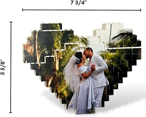 Brick Your Pic Custom Heart Shaped Photo Brick - Unique Personalized Gift for Adults Couples Family - A Fun and Romantic Way to Save Your Memories in Saudi Arabia
