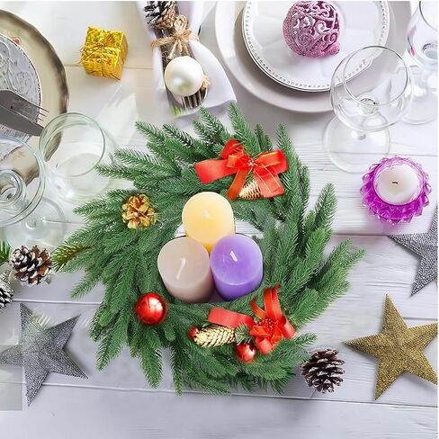 Artificial Pine Sprigs Faux Greenery Stems Pine Picks Decorative Branches Christmas Decor DIY Accessories (24 Pcs, 10.2 Inch) in Saudi Arabia