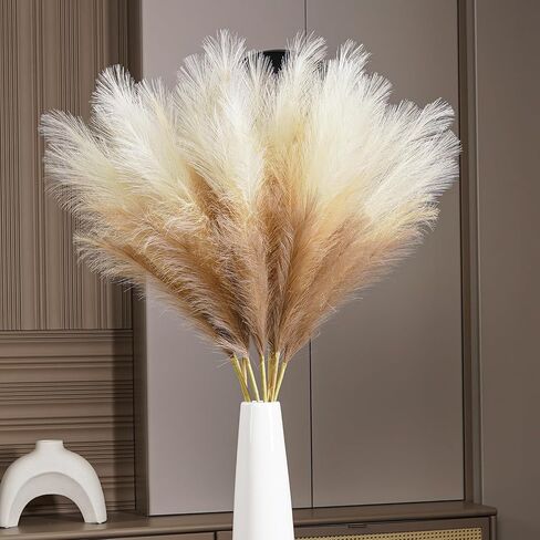 9 Pcs Black Pampas Grass Decor, 38Inch Tall Faux Pompous Grass Bulk, Long Artificial Pompas Floral Feathers for Floor Vase,Gothic Room Decoration,Wedding,Party,Halloween,Home and Boho Decor in Kuwait