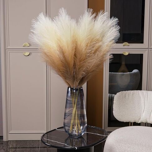 9 Pcs Black Pampas Grass Decor, 38Inch Tall Faux Pompous Grass Bulk, Long Artificial Pompas Floral Feathers for Floor Vase,Gothic Room Decoration,Wedding,Party,Halloween,Home and Boho Decor in Kuwait