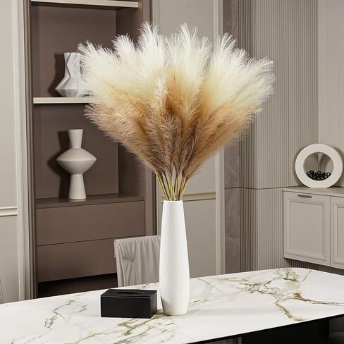 9 Pcs Black Pampas Grass Decor, 38Inch Tall Faux Pompous Grass Bulk, Long Artificial Pompas Floral Feathers for Floor Vase,Gothic Room Decoration,Wedding,Party,Halloween,Home and Boho Decor in Kuwait