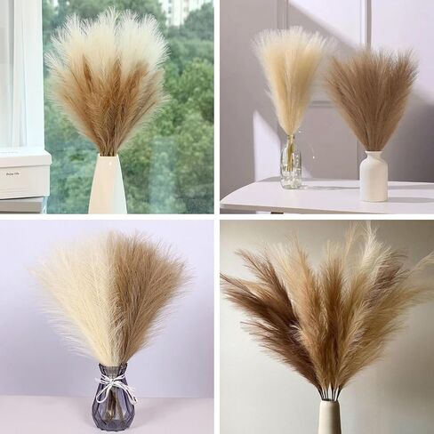 9 Pcs Black Pampas Grass Decor, 38Inch Tall Faux Pompous Grass Bulk, Long Artificial Pompas Floral Feathers for Floor Vase,Gothic Room Decoration,Wedding,Party,Halloween,Home and Boho Decor in Kuwait