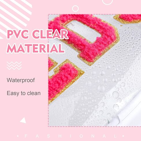Hillban 2 Pcs Medicine Chenille Letter Bag Preppy Clear Nylon Portable Makeup Meds Cases for Travel PVC Transparent Mini First Aid Storage Bag Gift for Christmas Women(Adorable) in Saudi Arabia