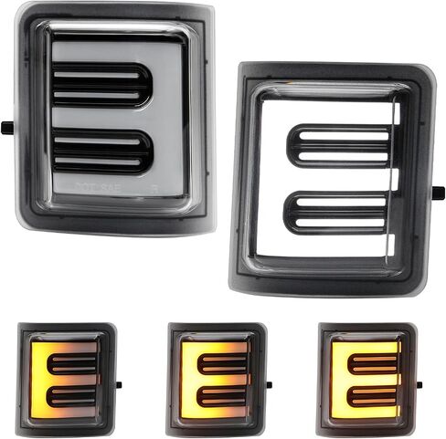 LED Tow Mirror Sequential Turn Signal Lights Compatible with 2008-2016 F250 F350 F450 F550 Super Duty 2013-2014 F150 White Driving/Parking Light Amber Blinker 2PCS Clear Lens in Kuwait