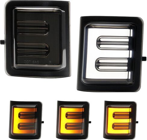 LED Tow Mirror Sequential Turn Signal Lights Compatible with 2008-2016 F250 F350 F450 F550 Super Duty 2013-2014 F150 White Driving/Parking Light Amber Blinker 2PCS Clear Lens in Kuwait