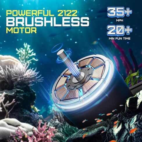 BEZGAR RC Boat, 14 inch Remote Control Boat - Self-righting, 40 Min Dual-Battery, 32 KPH Fast RC Boats for Kids & Adults with LED Lights for Pool, Lake, Ocean, Waterproof & Suitcase in Saudi Arabia