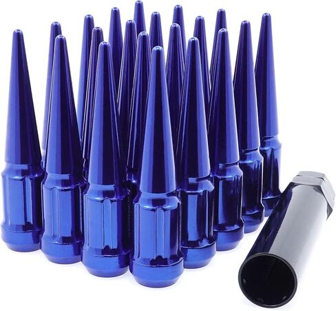 EZAccessory 12x1.5 صواميل العروة القصيرة باللون الأحمر 20 قطعة + مفتاح 3.35 بوصة منتفخة طويلة من أجل Pontiac Grand Prix Firebird Trans Am in Saudi Arabia
