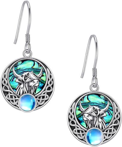 Highland Cow Earrings 925 Sterling Sliver Highland Cow Cute Dangle Earring Cow Jewelry Themed Gifts for Women in Saudi Arabia