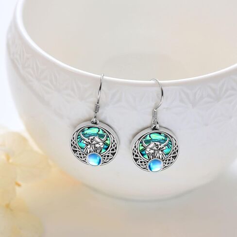 Highland Cow Earrings 925 Sterling Sliver Highland Cow Cute Dangle Earring Cow Jewelry Themed Gifts for Women in Saudi Arabia