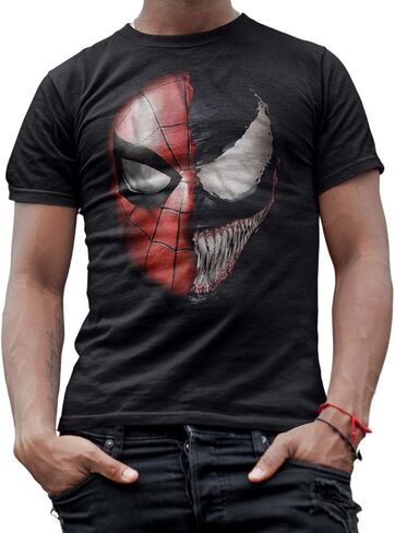 Marvel Spiderman Venom Spidey Faces Adult Mens T-Shirt in Saudi Arabia