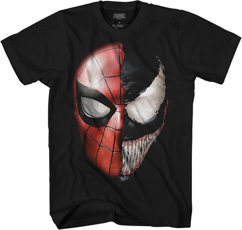 Marvel Spiderman Venom Spidey Faces Adult Mens T-Shirt in Saudi Arabia