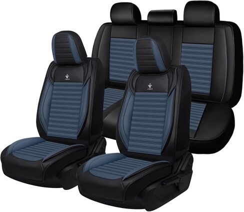 Car Seat Covers Compatible with Dodge Charger 2006-2025 Wear-Resistant Premium Material, Skin Friendly Touch, Zipper Design Seat Cover(2 Pcs Front, Black Blue) in Saudi Arabia