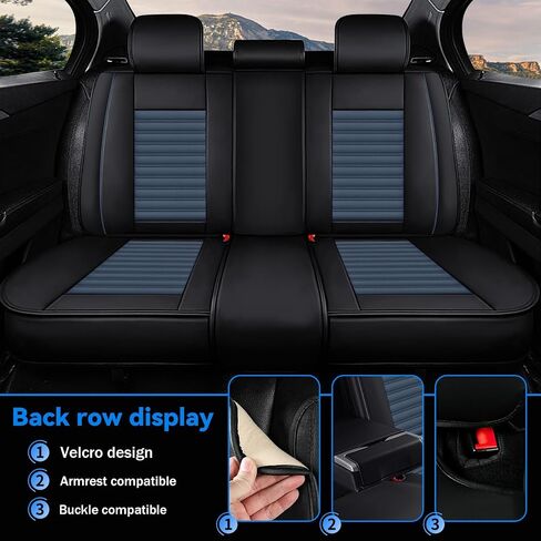Car Seat Covers Compatible with Dodge Charger 2006-2025 Wear-Resistant Premium Material, Skin Friendly Touch, Zipper Design Seat Cover(2 Pcs Front, Black Blue) in Saudi Arabia