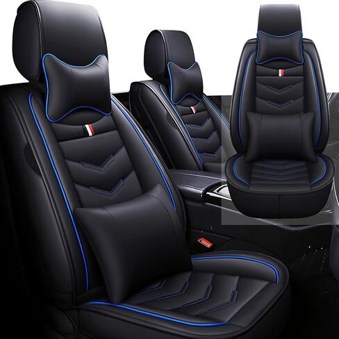 Car Seat Cover 8 Seats for GMC Yukon 2000-2025, Waterproof Durable Premium Leather Car Seat Protector, Comfortable Anti-Slip Stylish Sport Seat Cover(8 Seats Luxury,Black Red) in Saudi Arabia