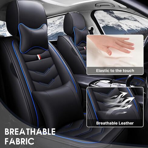 Car Seat Cover 8 Seats for GMC Yukon 2000-2025, Waterproof Durable Premium Leather Car Seat Protector, Comfortable Anti-Slip Stylish Sport Seat Cover(8 Seats Luxury,Black Red) in Saudi Arabia