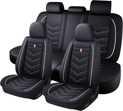 Car Seat Cover 7 Seats for GMC Yukon XL 2007-2025, Waterproof Durable Premium Leather Car Seat Protector, Comfortable Anti-Slip Stylish Sport Seat Cover(7 Seats Luxury,Black) in Kuwait
