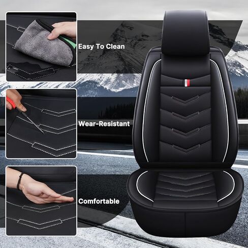 Car Seat Cover 7 Seats for GMC Yukon XL 2007-2025, Waterproof Durable Premium Leather Car Seat Protector, Comfortable Anti-Slip Stylish Sport Seat Cover(7 Seats Luxury,Black) in Kuwait