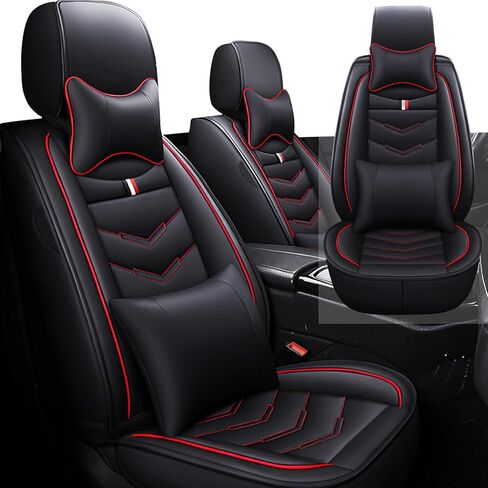 Car Seat Cover 7 Seats for GMC Yukon XL 2007-2025, Waterproof Durable Premium Leather Car Seat Protector, Comfortable Anti-Slip Stylish Sport Seat Cover(7 Seats Luxury,Black) in Kuwait