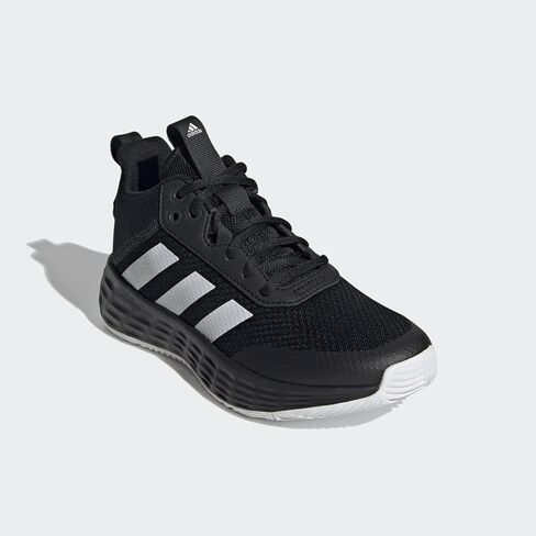 adidas Ownthegame 2.0 Basketball Shoe, Black/White/Black, 10.5 US Unisex Little Kid in Saudi Arabia