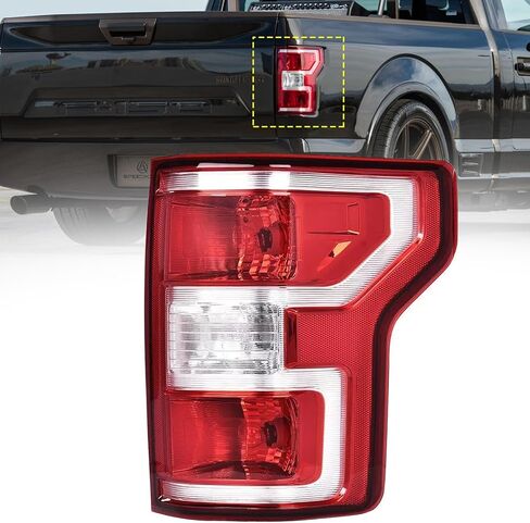 مجموعة مصابيح الذيل متوافقة مع 2018 2019 2020 Ford F150 F-150، مصباح الفرامل الخلفي لمصباح الفرامل الخلفي من الهالوجين، استبدال الجانب الأيمن للراكب in Kuwait