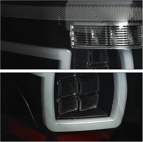 أضواء خلفية لـ 2015-2017 Ford F-150 F150 Pickup مصابيح فرامل خلفية LED كاملة يسار + يمين، دخان أسود in Kuwait