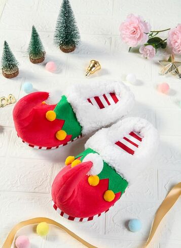 شباشب عيد الميلاد للنساء والرجال أحذية قزم فروي المنزل نونسليب شباشب مريحة لغرفة النوم شباشب عيد الميلاد أحذية داخلية وخارجية in Kuwait