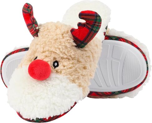 Christmas Slippers for Women Men Elf Shoes Furry Home Nonslip Slippers Comfy Bedroom Christmas Slippers Indoor Outdoor Shoes in Kuwait