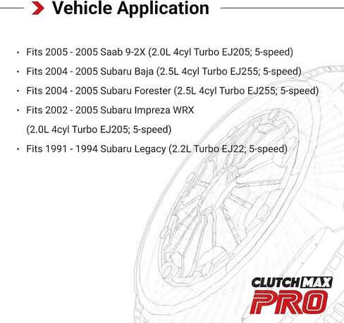 CMP Stage 5 Race Clutch Kit with Chromoly Flywheel for Saab 2005 9-2X, Subaru 2004-2005 Baja Forester 2002-2005 Impreza WRX 1991 Legacy 2.0L 2.2L 2.5L 4cyl Turbo EJ205 EJ22 EJ255 5-speed in Saudi Arabia