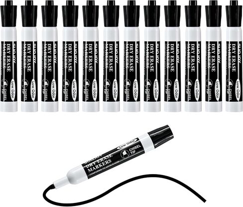 Dry Erase Markers, Chisel Tip Whiteboard Markers, Low Odor Thick Dry Markers, 36 Bulk 4 Assorted Color Markers for Kids/Teachers in Kuwait