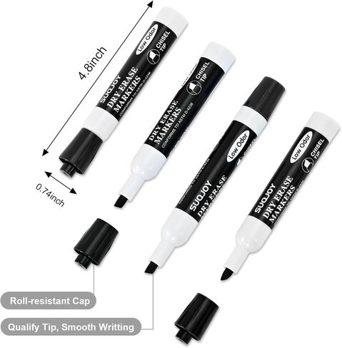 Dry Erase Markers, Chisel Tip Whiteboard Markers, Low Odor Thick Dry Markers, 36 Bulk 4 Assorted Color Markers for Kids/Teachers in Kuwait