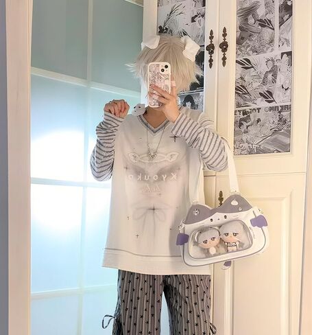 حقيبة Cat Ita لمحبي Kpop Anime Pin Display Ita حقيبة حمل حقيبة كتف يابانية Kawaii Crossbody in Kuwait