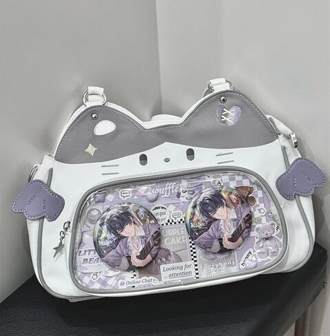 حقيبة Cat Ita لمحبي Kpop Anime Pin Display Ita حقيبة حمل حقيبة كتف يابانية Kawaii Crossbody in Kuwait