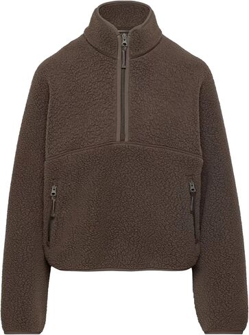 المرأة البلوز البلوز شيربا اقتصاص جاكيت من الصوف نصف البريدي غامض الملابس العصرية الخريف جاكيتات مع جيوب in Kuwait