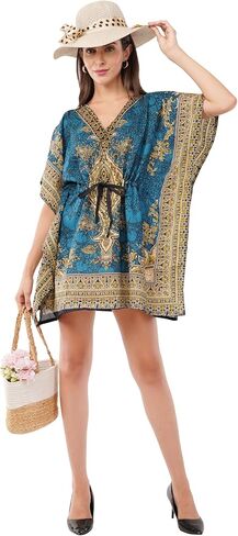 سترة نسائية قصيرة من Divine Threads بتصميم كيمونو قفطان بمقاس كبير من Dashiki Caftan ملابس صيفية للشاطئ in Kuwait