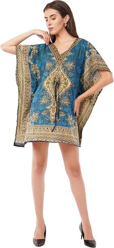 سترة نسائية قصيرة من Divine Threads بتصميم كيمونو قفطان بمقاس كبير من Dashiki Caftan ملابس صيفية للشاطئ in Kuwait