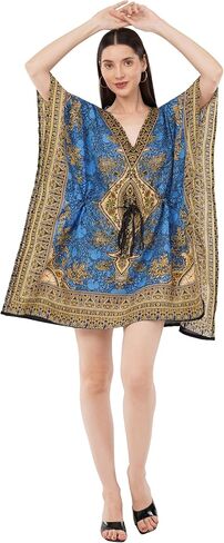 Divine threads Women’s Short Kimono Tunic Kaftan Plus Size Dashiki Caftan Summer Beach Wear in Saudi Arabia