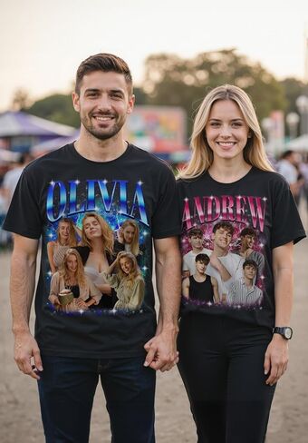 Custom Bootleg Rap Shirt with Photo Text, Vintage Custom Picture Shirt for Girlfriend, Boyfriend, Dad, Mom, Pet Lover Friend in Saudi Arabia