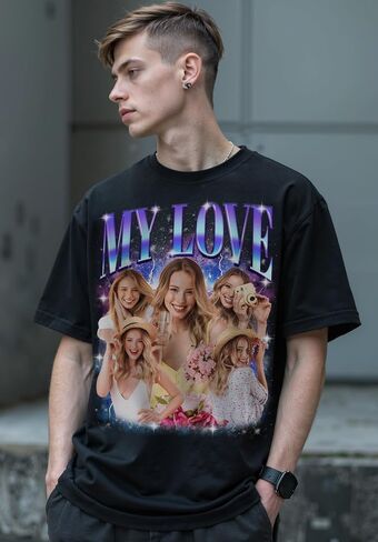 Custom Bootleg Rap Shirt with Photo Text, Vintage Custom Picture Shirt for Girlfriend, Boyfriend, Dad, Mom, Pet Lover Friend in Saudi Arabia