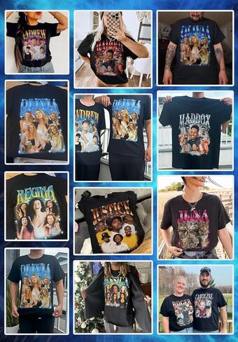 Custom Bootleg Rap Shirt with Photo Text, Vintage Custom Picture Shirt for Girlfriend, Boyfriend, Dad, Mom, Pet Lover Friend in Saudi Arabia