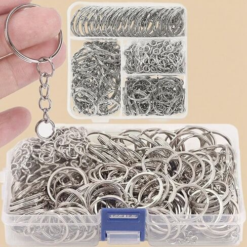 50pcs Metal Blank Keyring Split Rings DIY Lobster Clasp Key Pendant Chains Buckles Stainless Steel Keychain in Saudi Arabia