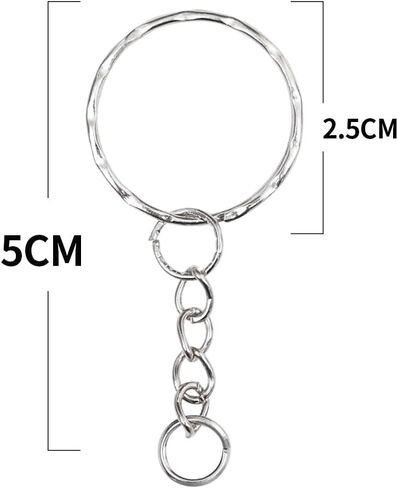 50pcs Metal Blank Keyring Split Rings DIY Lobster Clasp Key Pendant Chains Buckles Stainless Steel Keychain in Saudi Arabia