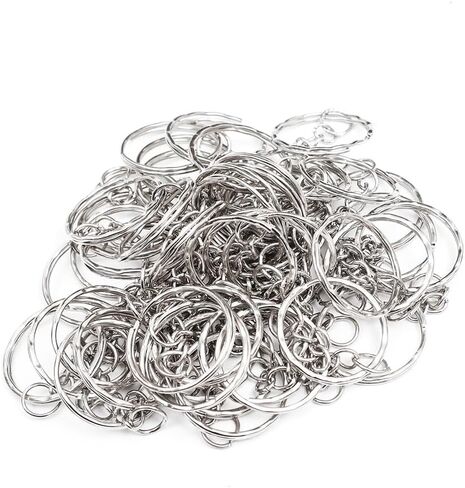 50pcs Metal Blank Keyring Split Rings DIY Lobster Clasp Key Pendant Chains Buckles Stainless Steel Keychain in Saudi Arabia