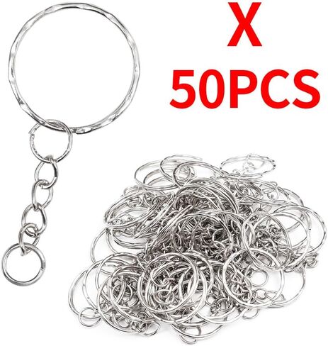 50pcs Metal Blank Keyring Split Rings DIY Lobster Clasp Key Pendant Chains Buckles Stainless Steel Keychain in Saudi Arabia