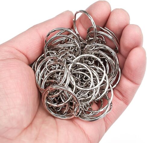 50pcs Metal Blank Keyring Split Rings DIY Lobster Clasp Key Pendant Chains Buckles Stainless Steel Keychain in Saudi Arabia