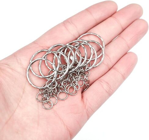 50pcs Metal Blank Keyring Split Rings DIY Lobster Clasp Key Pendant Chains Buckles Stainless Steel Keychain in Saudi Arabia