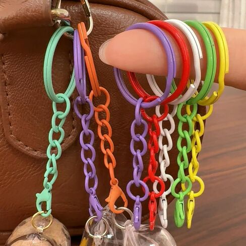 Bulk Keychains for Women, Cute Keychain Set Colorful Keyrings with Chains Lobster Claw Clasps Metal Key Chains Accessories in Saudi Arabia