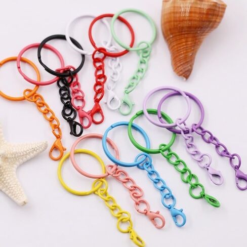 Bulk Keychains for Women, Cute Keychain Set Colorful Keyrings with Chains Lobster Claw Clasps Metal Key Chains Accessories in Saudi Arabia