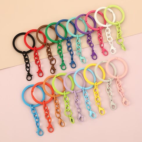 Bulk Keychains for Women, Cute Keychain Set Colorful Keyrings with Chains Lobster Claw Clasps Metal Key Chains Accessories in Saudi Arabia